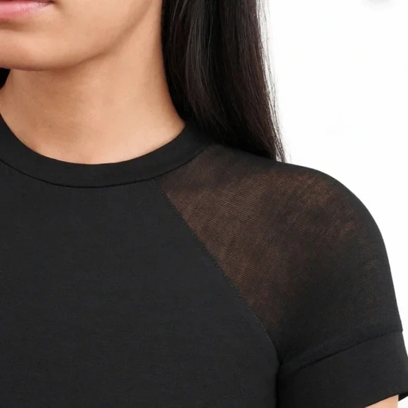 Marcella NYC Harling Sheer Jersey Baby Tee - Picture 2 of 5